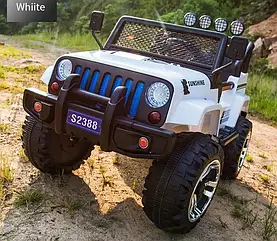 Дитячий електромобіль джип Jeep Wrangler Bambi 4 мотора білий