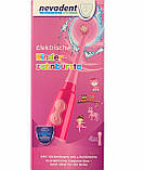 Електрична дитяча зубна щітка Nevadent NKZ 3 A1 + пісочний годинник + насадки + футляр + наклейки Рожева, фото 2
