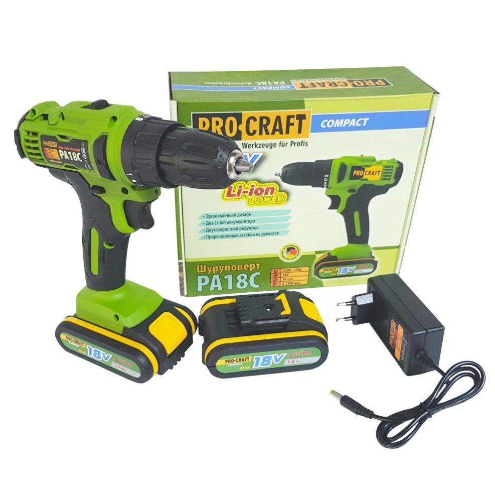 Акумуляторний шуруповерт Procraft Pa18c compact, фото 1