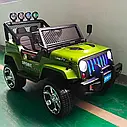 Дитячий електромобіль джип Jeep Wrangler Bambi 4 мотора хакі, фото 5