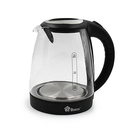 Чайник Domotec MS 8110 Чорний (1.8 л, 2200 Вт, скло), фото 2