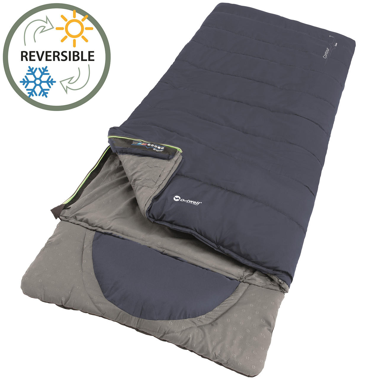 Спальний мішок Outwell Contour Lux Reversible/-3 °C Deep Blue Left (230366)