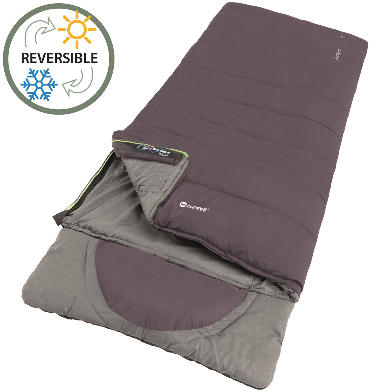 Спальний мішок Outwell Contour Reversible/+2 °C Dark Purple Left (230364)