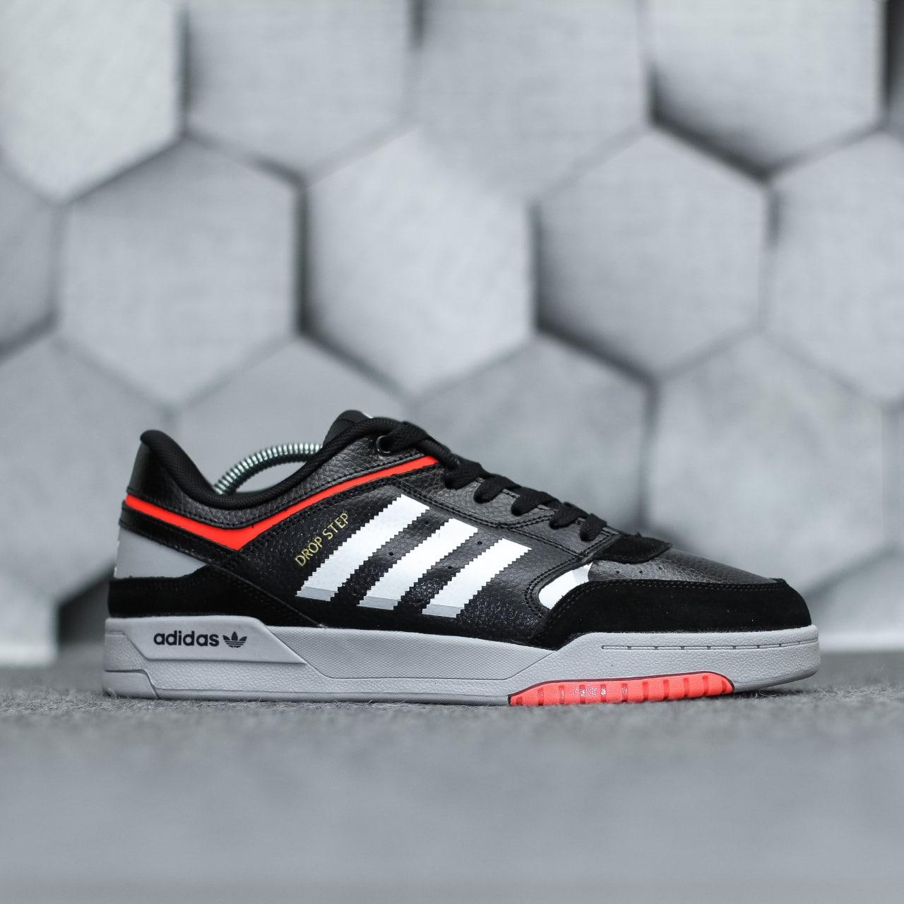 Кросівки чоловічі Adidas Drop Step кеди чорні адідас дроп степ шкіряні демісезонні повсякденні
