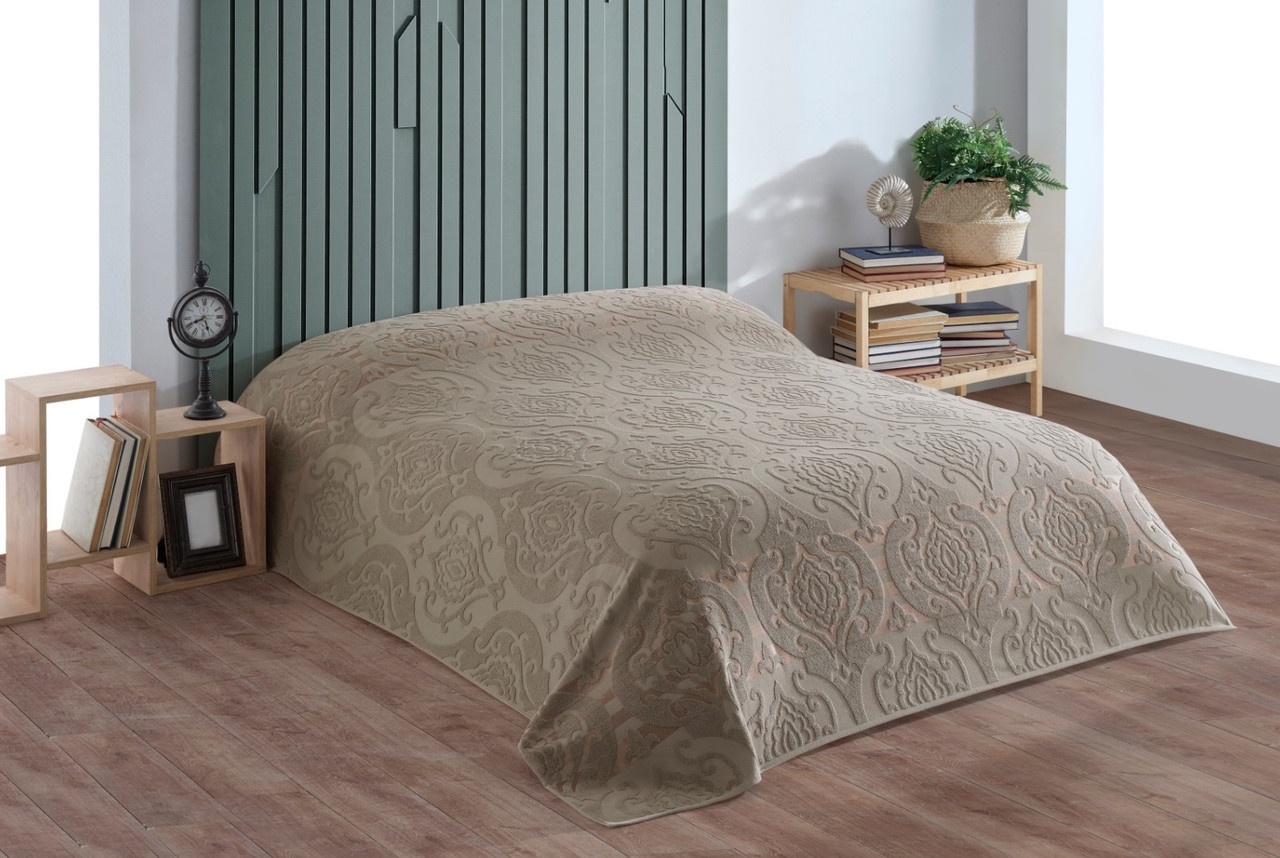 Турецьке махрове простирадло Gulcan Cornely Кава з молоком 160х220см