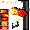 Задня велофара з поворотниками HYD-040 (red+yellow) ЗП micro USB + вбудований акумулятор + пульт, фото 2
