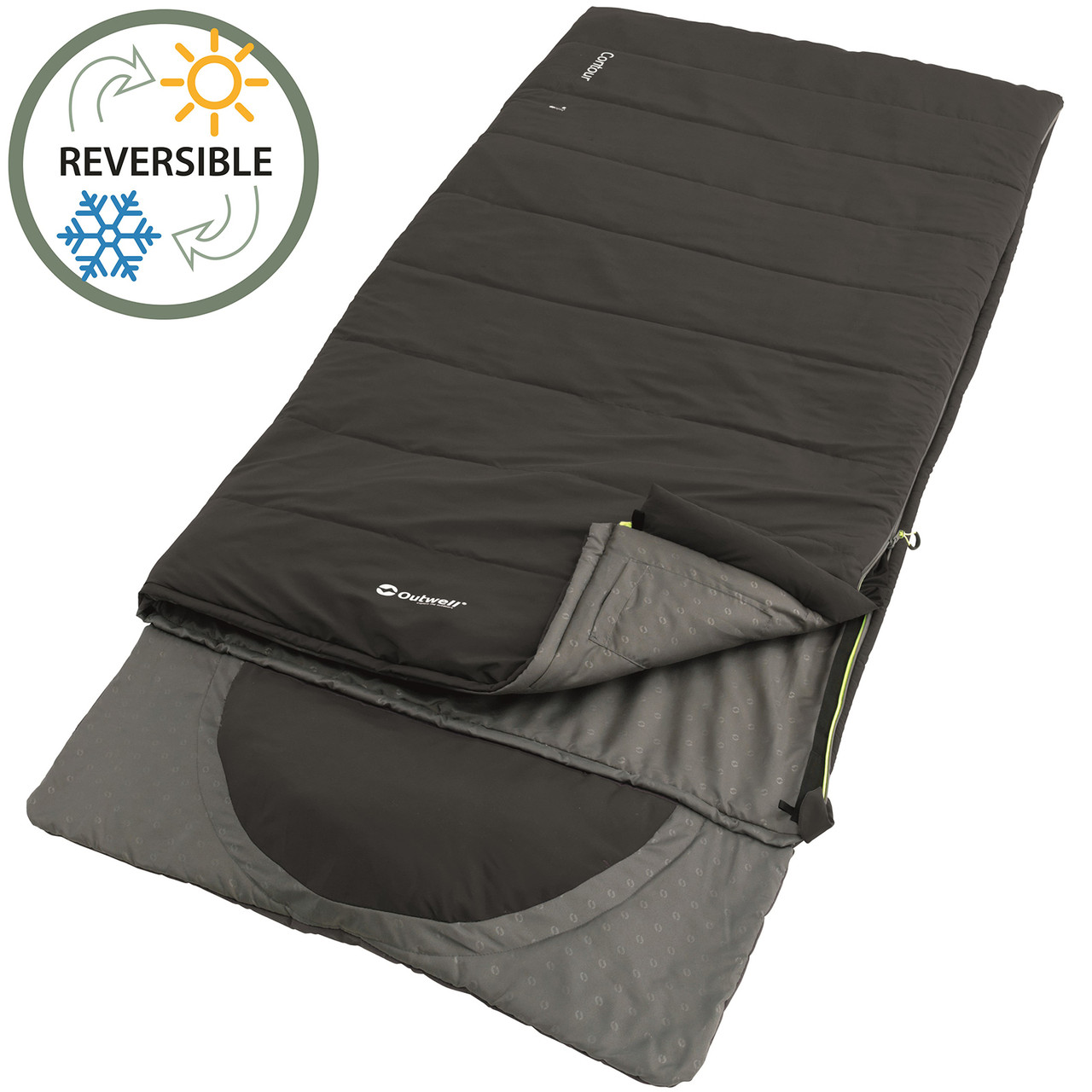 Спальний мішок Outwell Contour Reversible/+2 °C Midnight Black Right (230382)