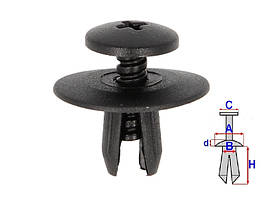 Автомобільні Кліпси (Пістони) Пластикові Romix для Volkswagen (10 шт/уп.)