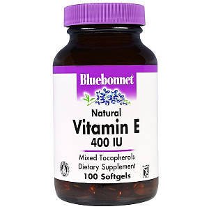 Витамин E 400 МЕ, Vitamin E, Bluebonnet Nutrition, 100 желатиновых капсул