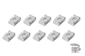 Автомобільні Кліпси (Пістони), монтажне гніздо металеве Romix для Seat, Audi, Skoda, VW (10 шт/уп.)