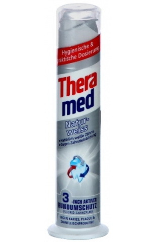 Theramed Natur Weiss зубна паста вибілювальна помпа, 100 мл