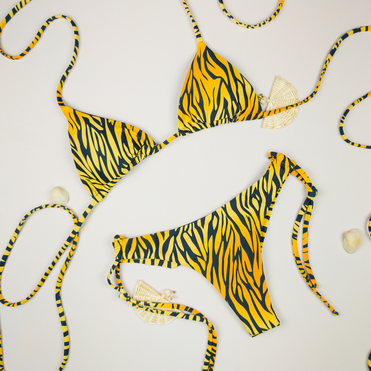 Купальник жіночий бікіні на зав'язках Tiger braziliano