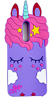Резиновый 3D чехол для Xiaomi Redmi 8 (на редми 8) My little pony фиолетовый