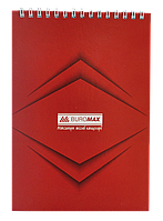Блокнот на пружине сверху Buromax MONOCHROME BM.2474 А5, 48 л, клетка, картонная обложка Красный