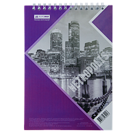 Блокнот на пружине сверху Buromax METROPOLIS BM.24445101 А4, 48 л, клетка, картонная обложка Фиолетовый