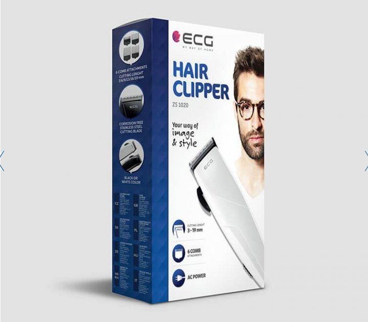 Машинка для стрижки волосся ECG ZS 1020 White Чехія