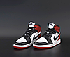 Кросівки Nike Air Jordan 1 Retro High Black Red взуття Найк Джордан високі шкіряні червоні чоловічі  жіночі підліткові, фото 2