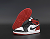 Кросівки Nike Air Jordan 1 Retro High Black Red взуття Найк Джордан високі шкіряні червоні чоловічі  жіночі підліткові, фото 3