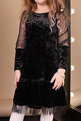 Плаття ошатне оксамит із фатином р.124-150 см