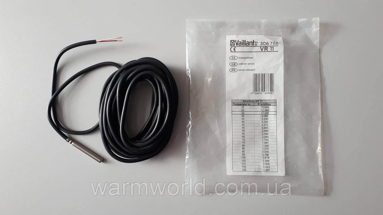 306788 VR 11 Датчик температури колектора 10 кОм = 25 °C / L = 5000 мм Vaillant ++