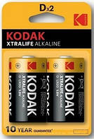 Батарейки лужні KODAK XtraLife LR20/D 1x2 шт. блістер