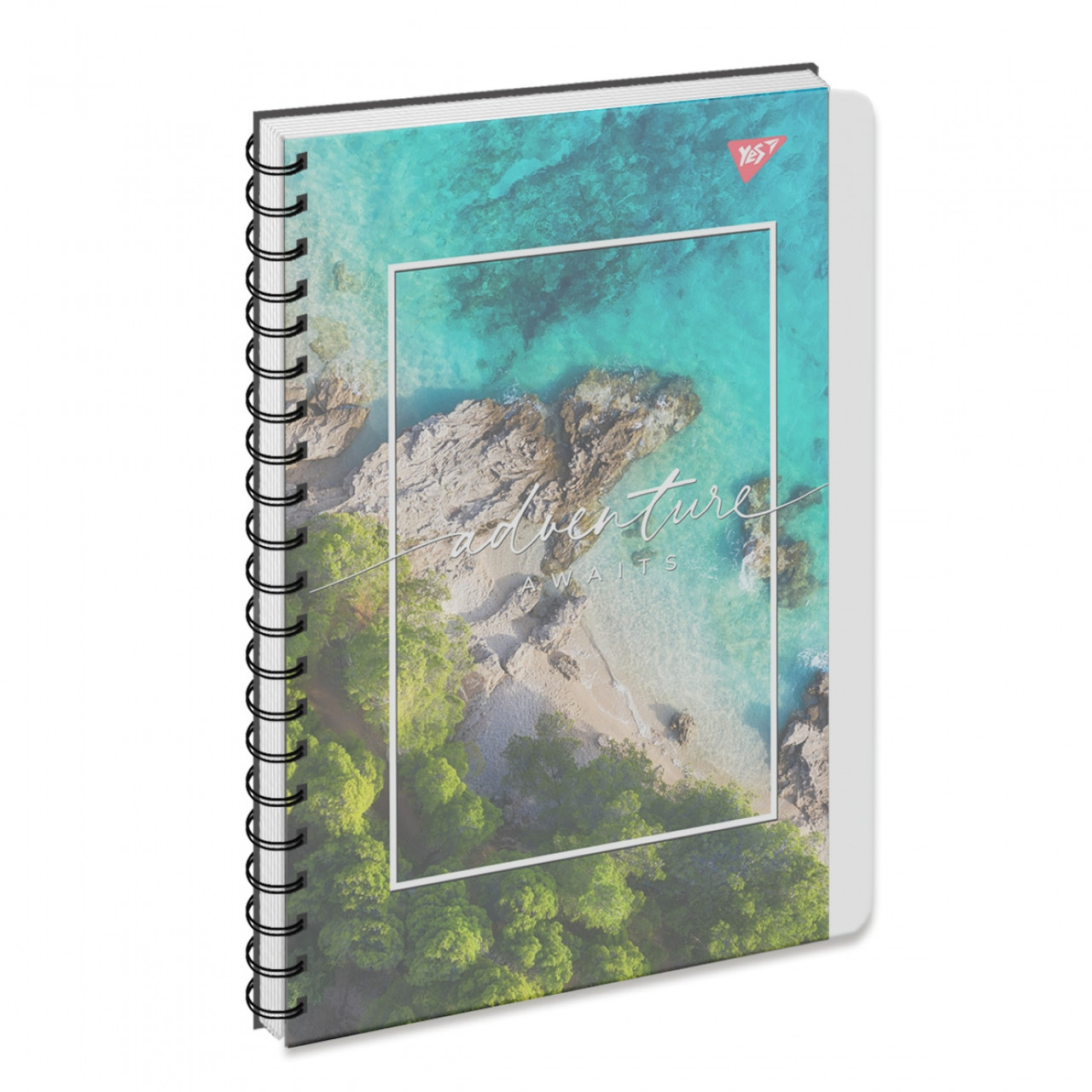 Канцелярська книга YES на спіралі 144 арк. пластик. обкл. з роздільниками, "Adventure", 160111, клітинка, фото 1