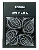 Книга учёта Buromax TIME IS MONEY BM.2400 А4, 96 л, клетка, офсет, твёрдая ламинированная обложка Серый