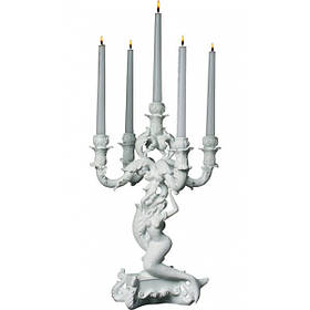 Канделябр на 5 свічок «Le sirene sexy» білий, висота 48 см.