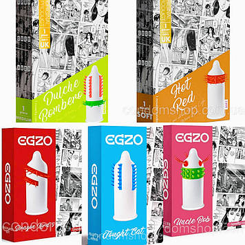 Набір презервативи Egzo з вусиками та кульками 5 шт.Преміумклас!