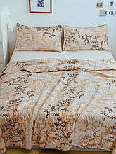 Літній ковдру покривало плед на ліжко бавовна принт гілка євро розмір 200х230 см 2 наволочки 50х70 см Туреччина