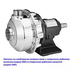 Відцентрові насоси із відкритим робочим колесом Lowara серії CO, COF, CEF