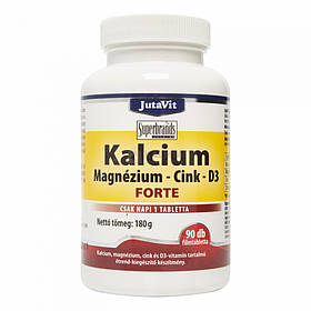 Бад для зміцнення кісток, Вітаміни кальцій магній цинк д3 Форте Kalcium Magnezium Cink-D3 Forte, JutaVit