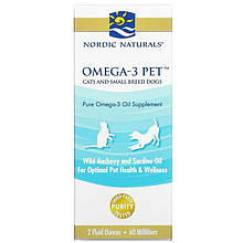 Риб'ячий жир для котів і собак Nordic Naturals "Omega-3 Pet" у рідкій формі (60 мл)