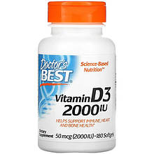 Вітамін D3, Doctor's Best "Vitamin D3" 2000 МО (180 гелевих капсул)