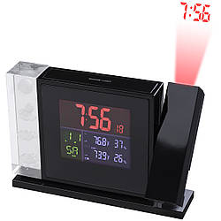 Метеостанція Bresser MyTime Crystal P Colour Projection Alarm Clock and Weather Stations Black (7060100)