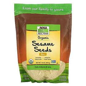 Органічне насіння кунжуту NOW Foods, Real Food "Organic Raw Sesame Seeds" необроблені (454 г)