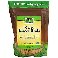 Кунжутні палички по-каджунськи NOW Foods, Real Food "Cajun Sesame Sticks" гострі (255 г)