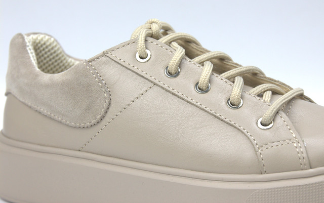 Кеды бежевые женские обувь больших размеров 40-44 Cosmo Shoes Kadde Beige BS