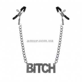 Затискачі для сосків Bitch, Feral Feelings — Nipple clamps Bitch, сріблочорний