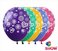 Латексный шарик ArtShow 12"(30 см) Цветочный орнамент