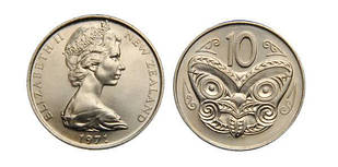 Маска маори. Монета 10 центов. 1978 год, Новая Зеландия.(БЖ)