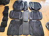 Накидки на сидіння авто 3D ELEGANT MODENA 700 136 чорні (алькантара ! еко-шкіра) ПОЛЬЩА, фото 4