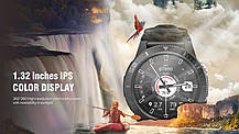 Мужские смарт часы круглые режим работы 2-14 дней водостойкие North Edge XTrek Black, фото 6