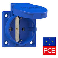 Розетка встраиваемая IP54 PCE 1050-0bs 16A 230V 2P+PE с крышкой (заземлением Schuko)