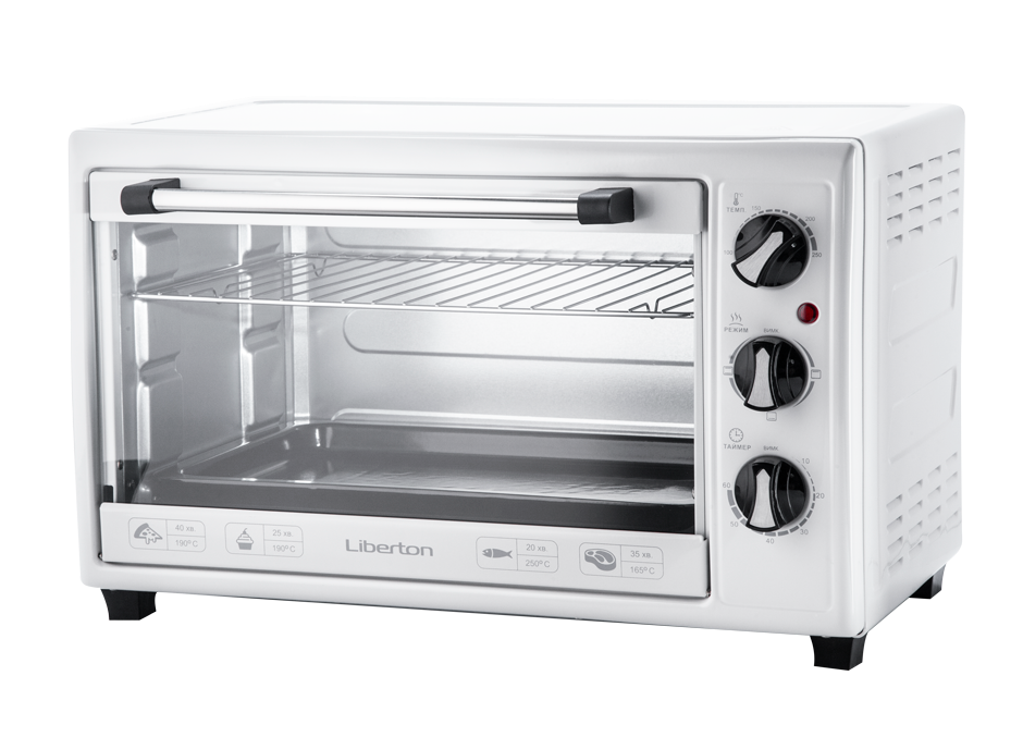 Електрична піч духовка настільна LIBERTON LEO-350 WHITE (35 л, 1800 Вт, Німеччина)