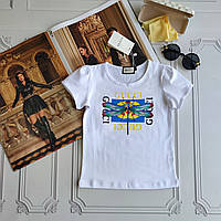 Дитяча, підліткова біла футболка Гуччі для дівчинки. 116-122, Метелики