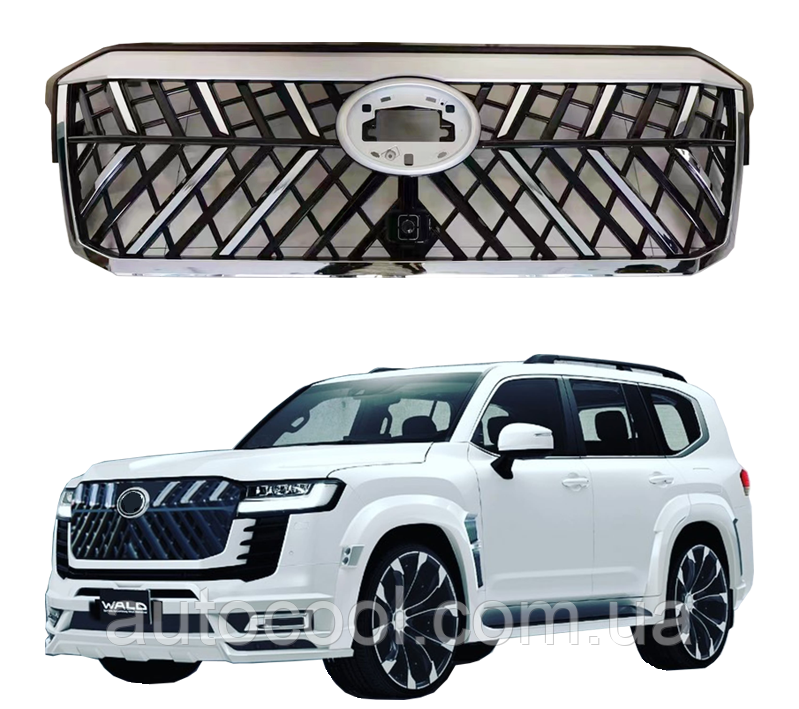 Решітка радіатора Toyota LC300 Land Cruiser 300 2021+ г.в. стиль TRD, фото 1