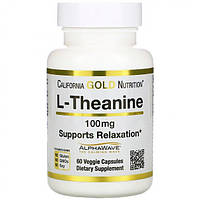 L-Theanine 100 mg California Gold Nutrition, 60 капсул