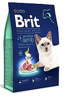 Сухой корм Brit Premium by Nature Cat Sensitive для кошек с чувствительным пищеварением с ягненком 8 кг