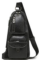 Сумка рюкзак через плече чоловіча Jeep Bags 777 Чорна